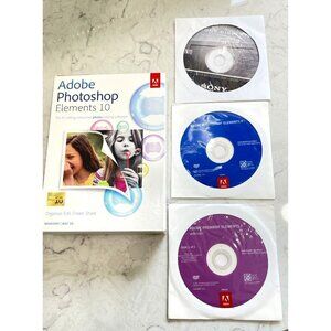 Adobe Photoshop Elements 10 UNOPENED, Adobe Premier & Photoshop Elements 9 DVD’s